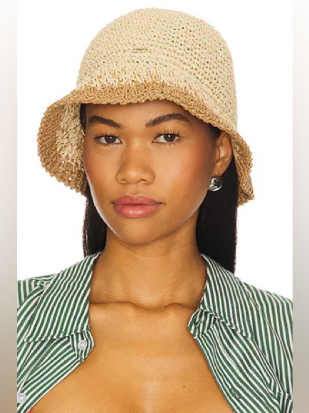 EUGENIA KIM Bailey Bucket Hat in Ivory & Camel